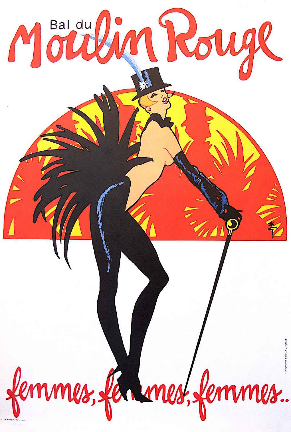 a Rene Gruau 1983 poster for Moulin Rouge