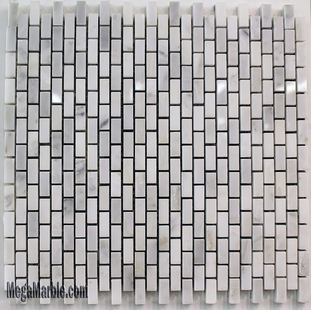 White Carrara Marble Mosaic Tile Polished A