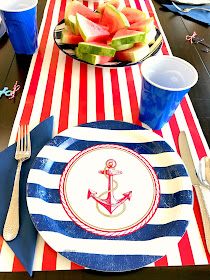 Table setting for a nautical party