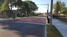 the new polymer 'brick' crosswalk in front of Dean College