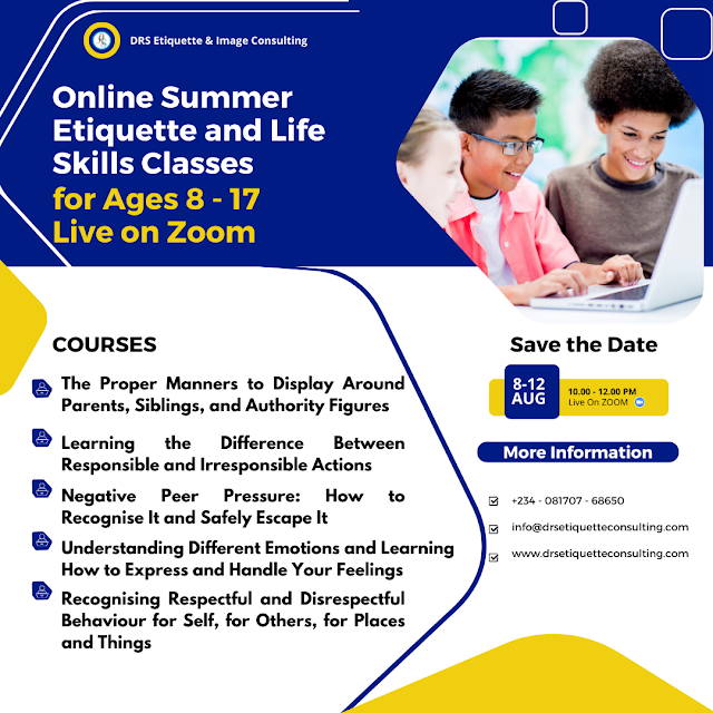 Online Summer Etiquette and Life Skills Classes for Ages 8–17 