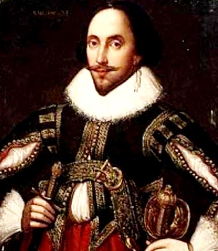 Foto a la pintura de William Shakespeare a colores