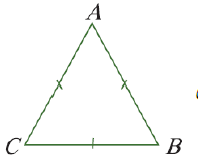 مثلث ABC متقايس الأضلاع AB=AC=BC