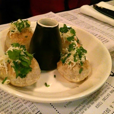 BANG Restaurant | Fuska - Spiced potato, coriander, green chilli, shaved egg, tamarind water