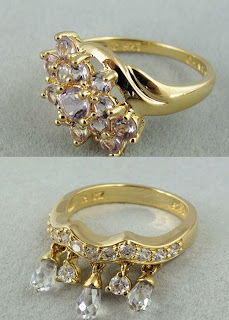 18K Gold Plated 925 Sterling Silver Rings CZ Wholesale