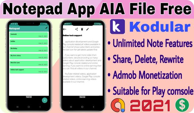 Notepad app aia file