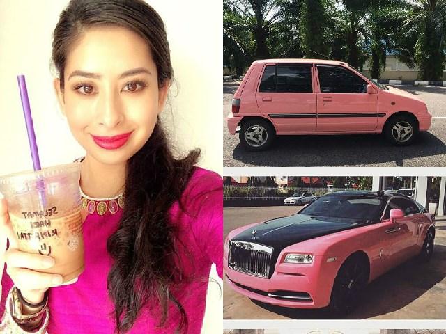 Mempunyai limo dan kereta lain yang serba PINK