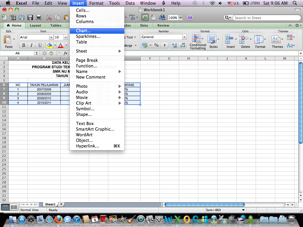 Cara Membuat Chart / Grafik Pada Microsoft Excel 2011  NAFCOM KUDUS 