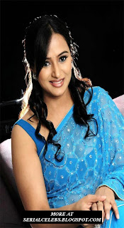 Anupama Aunty in Blue Sraee