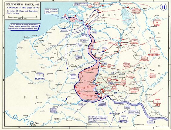 16 May 1940 worldwartwo.filminspector.com Situation map Meuse Crossing
