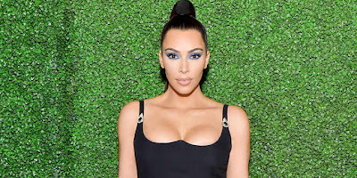  tv character, Kim Kardashian in her new sexy black outfit 