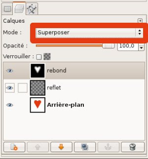 gimp calque mode superposer