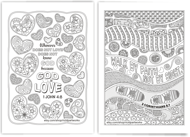 five Bible Coloring Pages