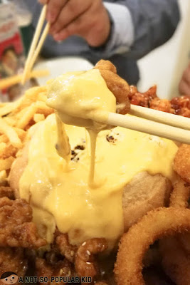 Gooey melted cheese of Kko Kko Korean Restaurant