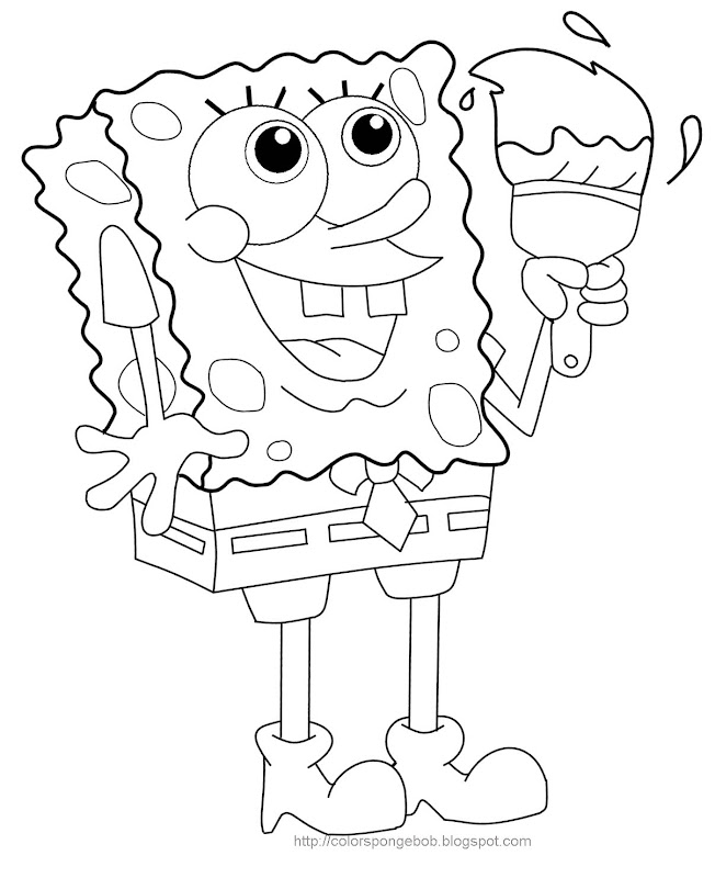 LARGE SPONGEBOB COLORING PICTURE title=