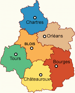 Carte du Centre Département Région