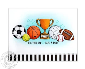 Sunny Studio Stamps: Team Player Have A Ball Sports Themed Card by Mendi Yoshikawa