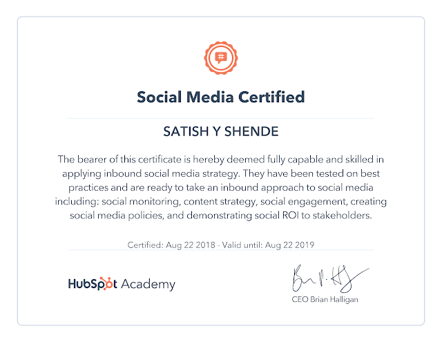 HubSpot Social Media Certificate