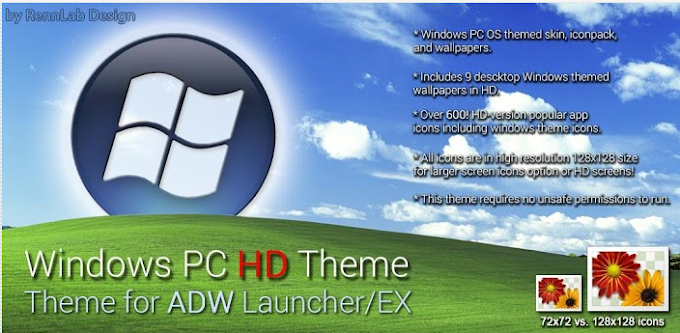 Windows 8 PC HD ADW Theme NOVA: tu Android tuneado con Windows PC