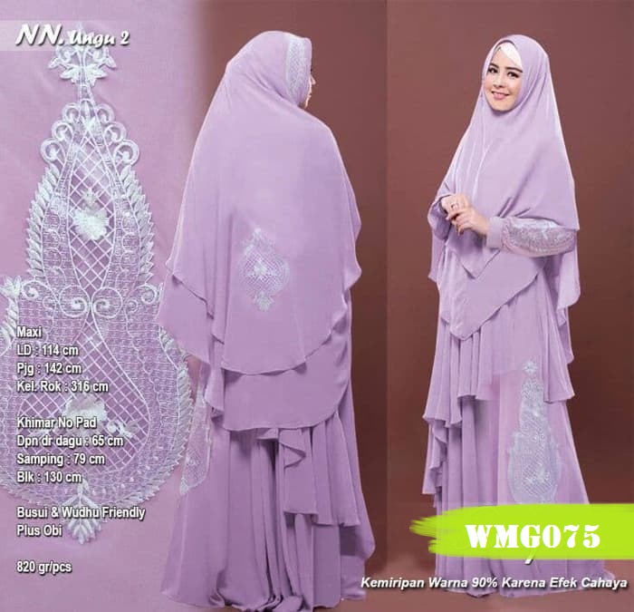 Baju Muslim Terbaru Gamis Syari Ungu Wmg075 Warongmuslimcom