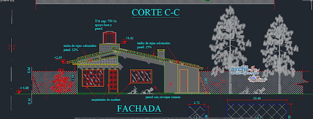 Detached house in AutoCAD 