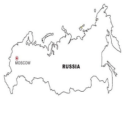 Mapa de Rusia para colorear