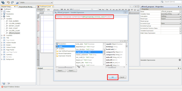 How to Bold the text inside the variable expression in Jasper Reports