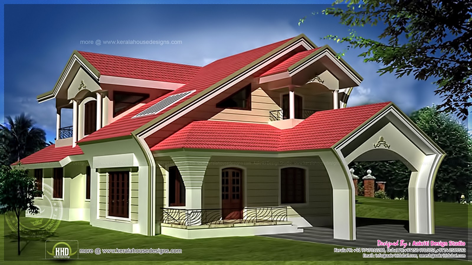 Unique home exterior in 2950 Square Feet  Home Kerala Plans