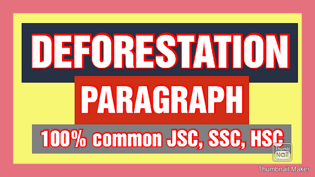 Deforestation Paragraph || Deforestation paragraph for jsc, ssc and hsc  