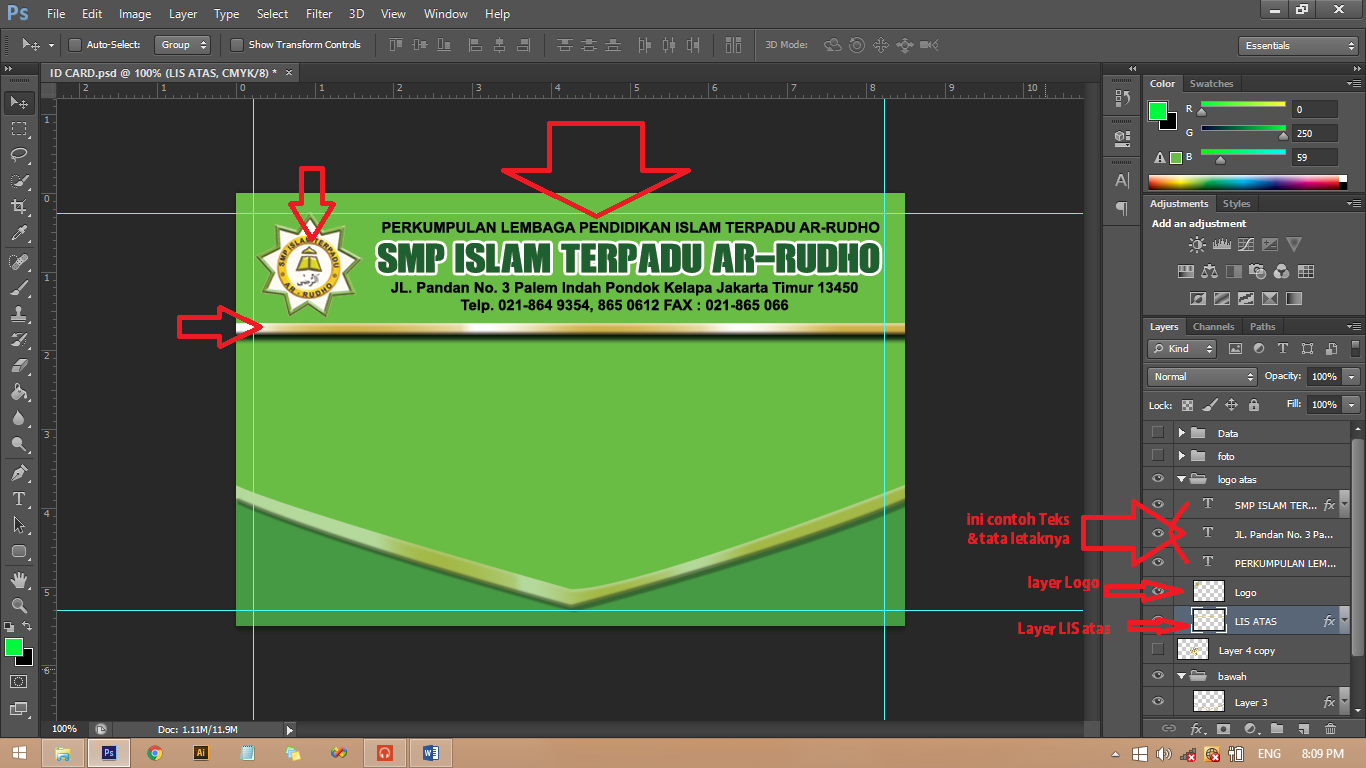 CARA MENDESAIN MENYETING ID CARD MELALUI PHOTOSHOP NUR 