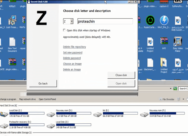 إنشاء قرص جديد على الويندوز وإخفائه وتشفيره بكلمة سر Secret Disk 