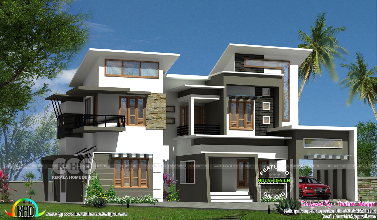 Modern box type 2350 square feet home Kerala home design 