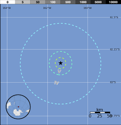 Epicentro sismo 6,2 grados en el Pacífico Antartico, 15 de Enero 2013