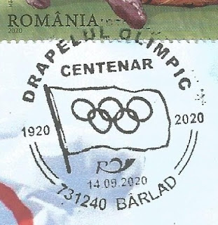 Stampila aniversara Centenarul drapelului olimpic