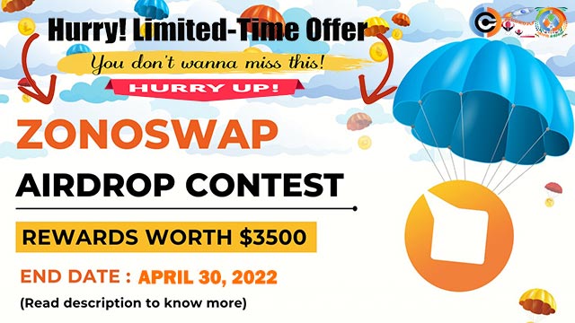 ZonoSwap Airdrop Reward worth $3500 USD in $ZONO Token Free