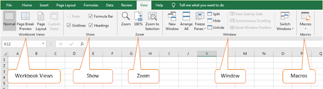 Excel View tab