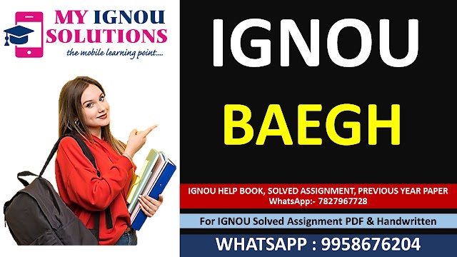 IGNOU BAEGH Solved Assignment 2023-24 – BA English General and Honours Programme