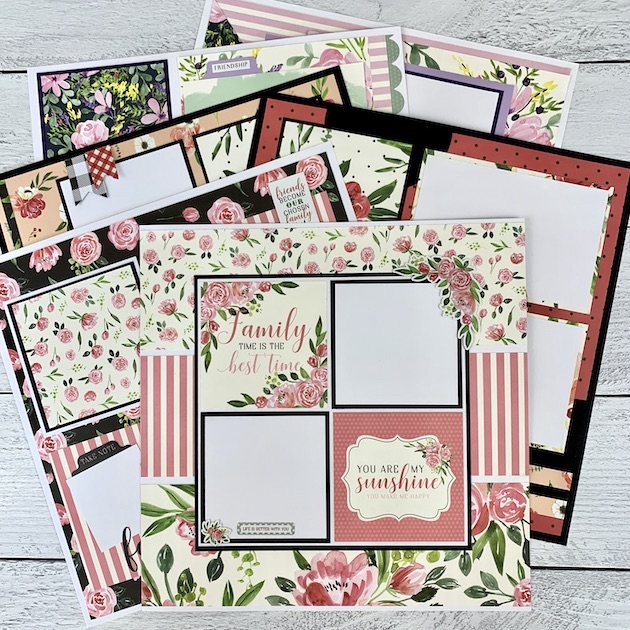 Family, Friends, and Flowers Scrapbook Layout Instructions