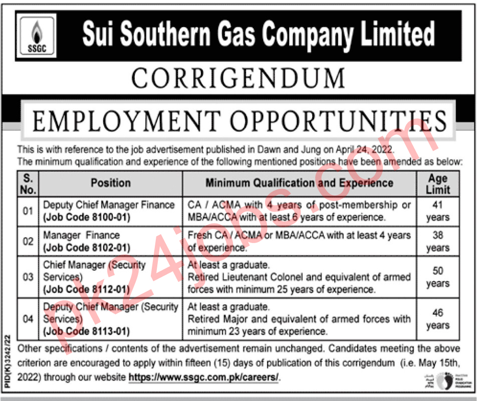 SSGC Jobs 2022 – Government Jobs 2022