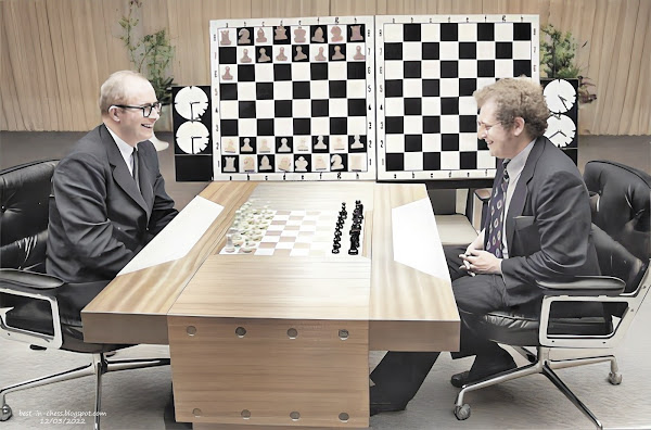 Robert Byrne with Chester Fox, whom Icelandic Chess Federation had secretly sold the media rights to the 1972 World Championship match