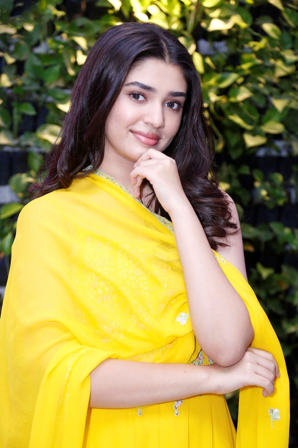 Actress Krithi Shetty Photos in yellow outfit