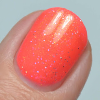 coral shimmer nail polish