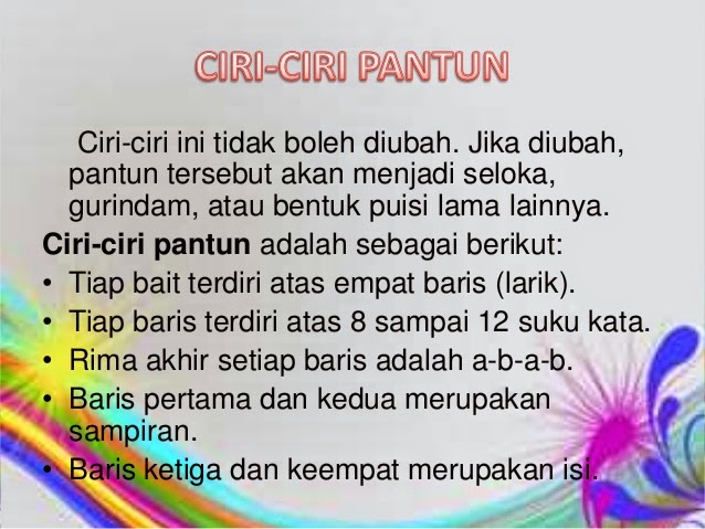 Ciri ciri pantun dan ciri ciri pantun teka teki