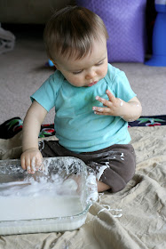 Super Easy Sensory Play: Cornstarch and Water from Fun at Home with Kids