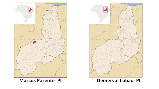 Cidades de Marcos Parente e Demerval Lobão no Piauí