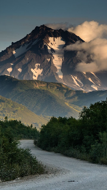 Nature, Mountains, Road, Bushes