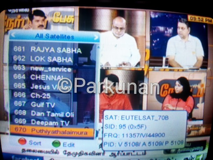 Puthiyathalaimurai Tv now started on Eutelsat 70B @ 70.5 E