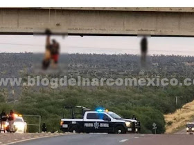 Fotos: Como en los viejos tiempos, cuelgan los cuerpos de 3 hombres de puente en Zacatecas