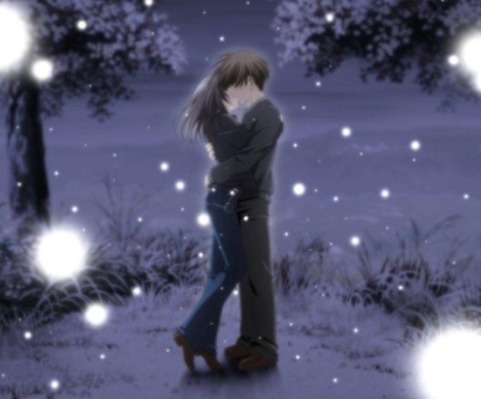 Wallpaper Collection Romantic Love Couple kissing: Love Couple Anime