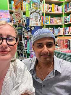 Seren Books poets Wendy Allen and Taz Rahman before their 23rd July poetry reading in Cardiff